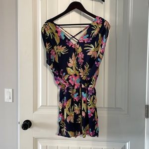 Tropical print romper